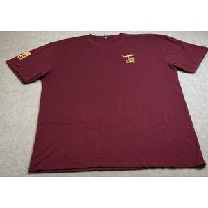 Nine Line Apparel T-Shirt Mens 3XL Burgundy Patriotic Skeleton Minuteman Graphic